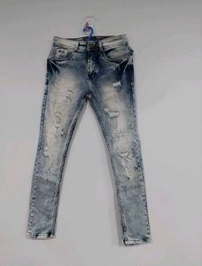 Zara Man Distressed Slim Fit Jeans