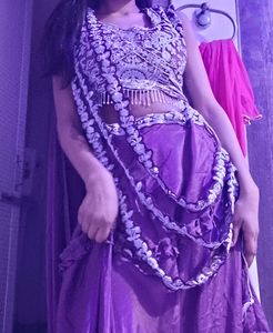 Purple Embellished Two-Piece Set