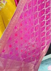 Yellow Salwar Kameez with Pink Dupatta