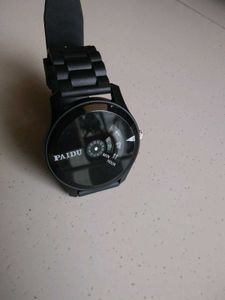 Black Spinner Dial Stylish Mens Watch