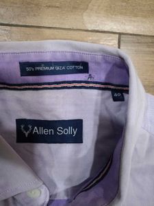 "Allen Solly"Light Lavender Solid Shirt👕