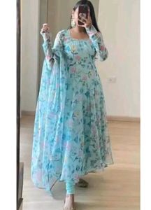Fashion Flowers Printed Long Suit.