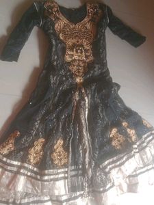 Elegant Black &amp; Gold Kurta Set