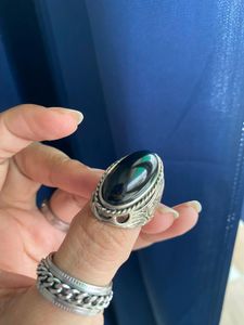 Black Stone Gothic Ring