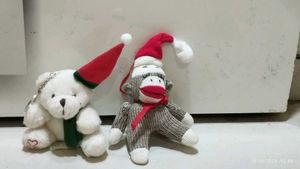 Christmas Plush Keychain Duo