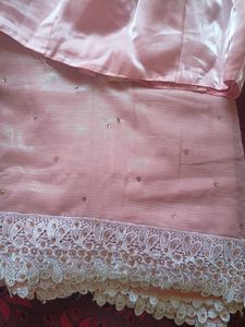 Party Wear Peach Colour Saree