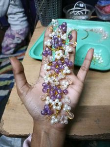 Floral Beaded Hair Clip
