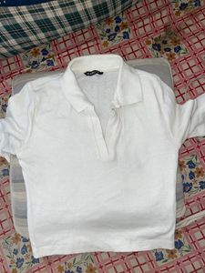 Zudio white crop t-shirt