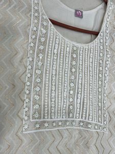 White Embroidered Kurta Set