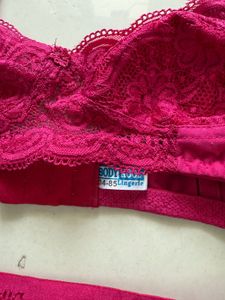 Pink Lace Bra and Panty Set