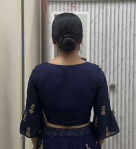 Elegant Blue Lehenga Choli Set with chunni