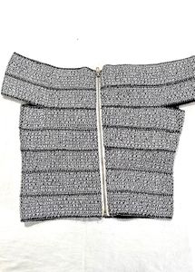 Chic Gray Knit Crop Top