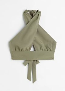 H&M Olive Green Halter Neck Top