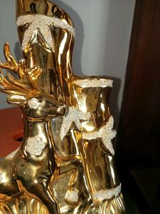 Vintage Golden Deer Statue Decor