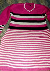 Pink Striped Sweater Tunic