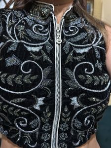 Embellished Velvet Vest