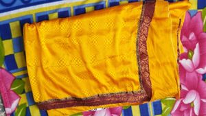 Yellow &amp; White Saree With beautiful design
