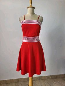 Red Dress with White Trim