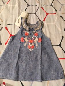 Cute Denim Floral Dress