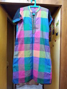 New Xxl Cotton Kurti Collared