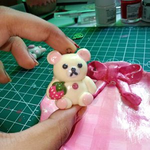 Kawaii Bear &amp; Strawberry Charm