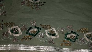 Green Embroidered Saree
