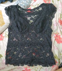 Sheer Lace Top With Inbuilt Padding