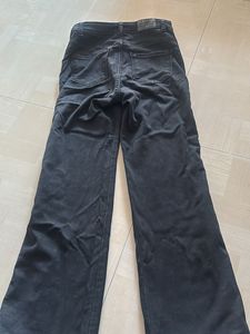 Button Detail Black Denim Jeans