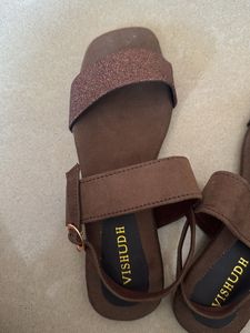 Brown Glittery Flats