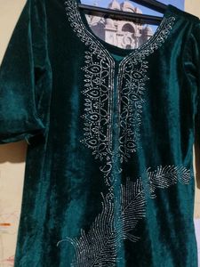 Elegant velvet Green Kurta