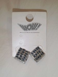 Black & Silver Stud Earrings
