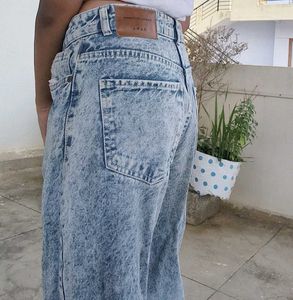Zara Blue Wide Leg Jeans