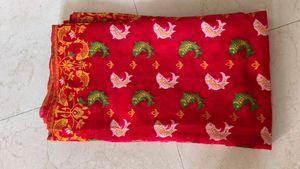 Red elegant women Saree