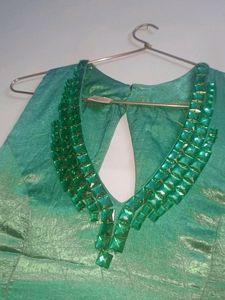 Sea Green Glass Work Party Gown