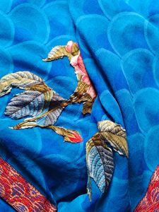 Blue Floral Print Saree
