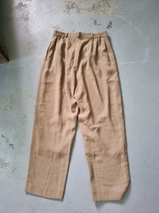 Beige Wide Leg Pants