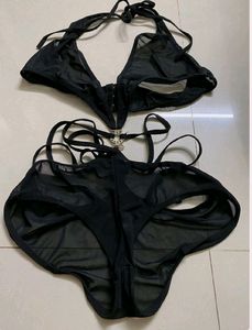 👙 net striped bikini
