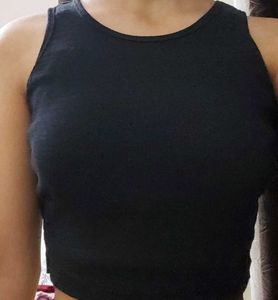 Black Ribbed Tank Top