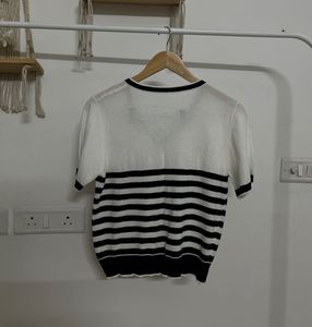Striped Buttoned Down Korean Top