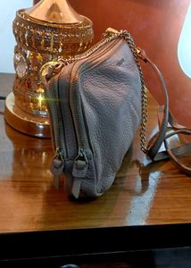 BiBi Taupe Leather Crossbody