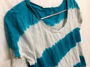 Ann Taylor Blue Short Sleeve T Shirt