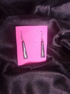 Black Marble Drop Earrings