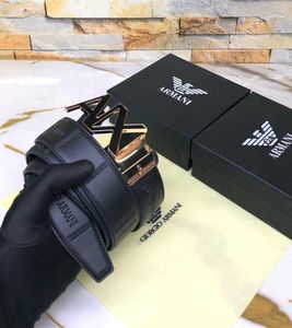 LV &amp; ARMANI PREMIUM QUALITY MENS BELT WD BOX