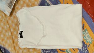 All new white tshirt top with pretty border lace