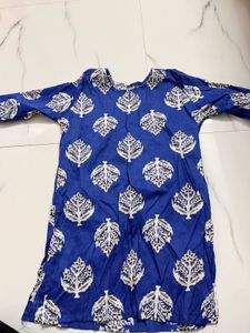 Printed Blue Kurta xs size good quality unused