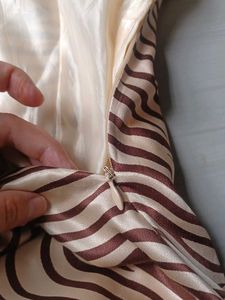 Satin Zebra Print Midi Skirt