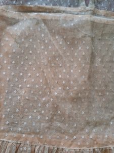 Girl&#39;s Cream Colour Net Frock