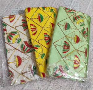Colorful Embroidery Design Pouch Set