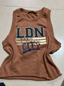 Trendy Brown Graphic Tank Top