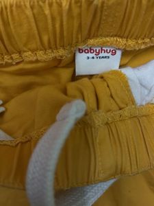 Boys Yellow Cotton Shorts
